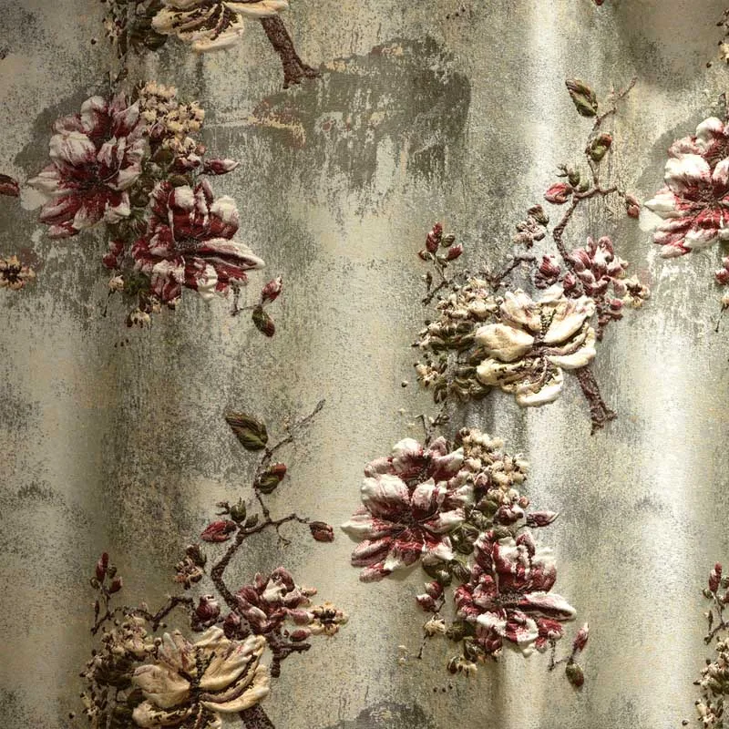 blue cloth curtain Европейские и американские роскошные 4D жаккардовые виллы шторы для спальни с высококачественным вышитым тюлем для гостиной - Цвет: blue cloth curtain