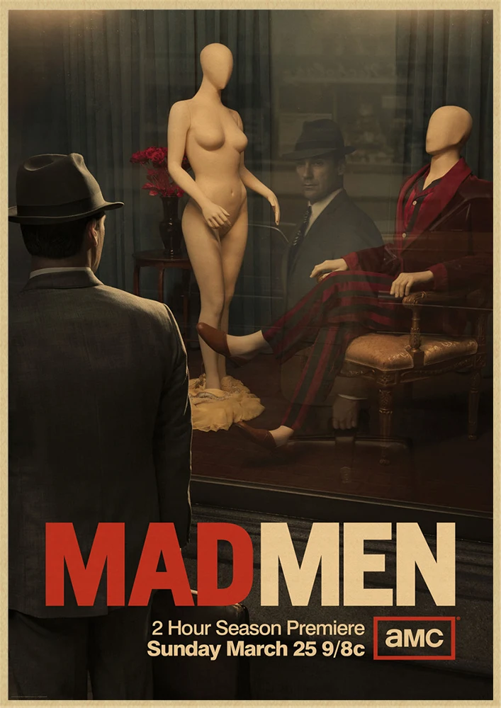 Mad men классический фильм крафт-бумага Ретро стиль декоративная печать на крафтовой бумаге настенная живопись наклейки для дома плакаты - Цвет: Цвет: желтый