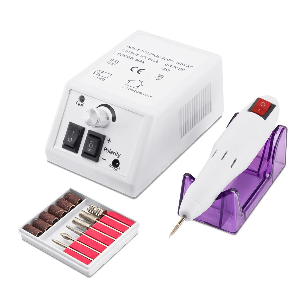 Feecy 828 White EU Электрические сверла для ногтей, набор для маникюра, педикюра, мощный маникюрный аппарат, ручка для ногтей, набор для удаления геля, фреза, инструменты - Цвет: Feecy 828 White EU