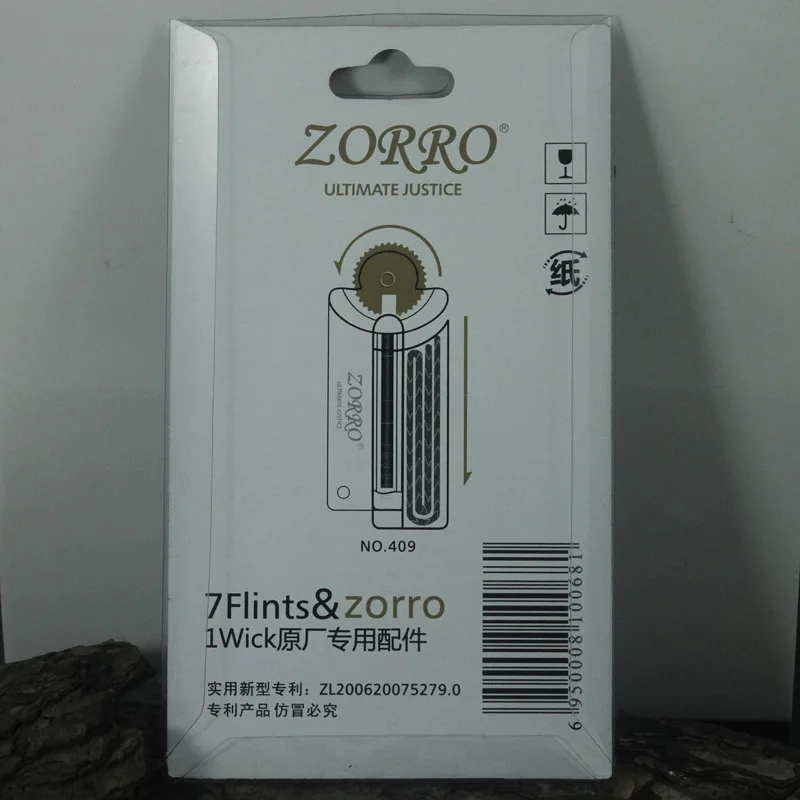 1 упаковка Zorro 7 кремневых камней для Zippo керосинового масла Зажигалка Замена Диспенсер 1 фитиль хлопок кремень зажигалка аксессуары