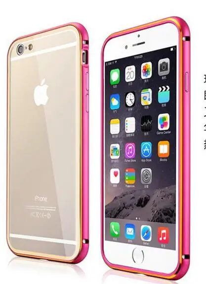 Для iPhone6 Plus 6S Plus ультра тонкий алюминиевый металлический бампер рамка чехол для iPhone 6 Plus 6splus с золотой дугой