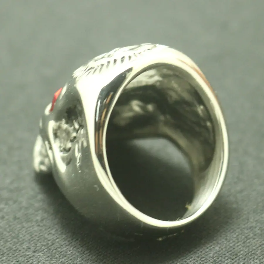 Men 316L Stainless Steel Cool Big Red Stone Punk Gothic Skull Hot Ring Free Shipping | Украшения и аксессуары