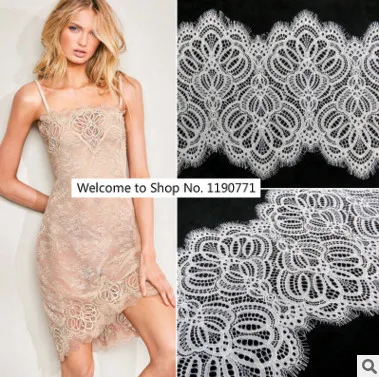 

3M/lot Car bone lines delicate eyelash lace fabric handmade Diy curtain decoration 25CM wide wedding lace Accessories