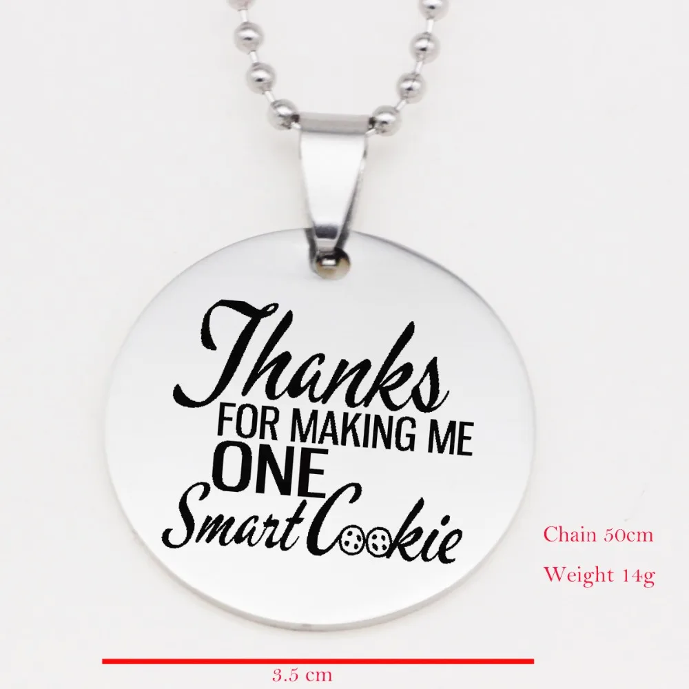 2018 Новое прибытие Rornd письмо ожерелье брелок один Смарт печенья Спасибо Подарки