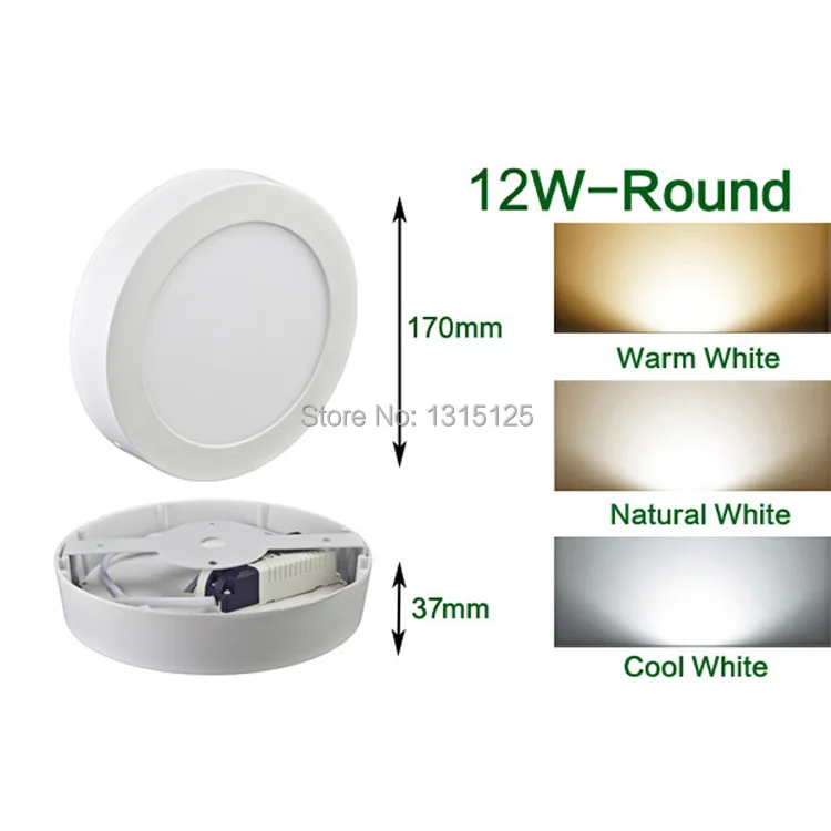 

2014 Sale Dimmable Round Led Panel Light 12w Surface Wall Ceiling Downlight Wholesale Mount Bulb 8inch High Lumens free Shipping