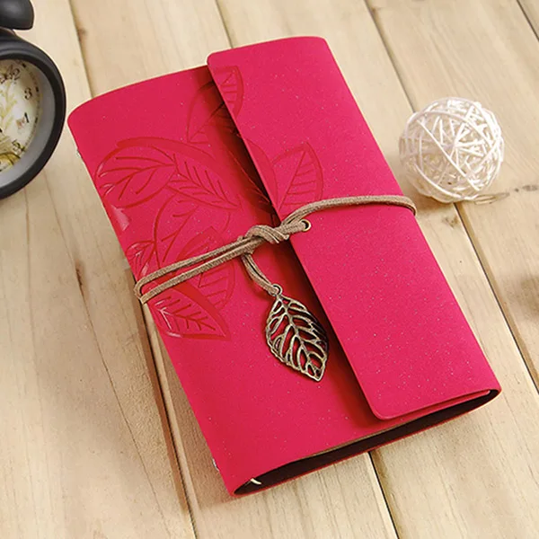 7 inch Rose Red Новые кожаные Тетрадь бумага 80 листов 7 дюймов журналов эскиз ежедневник дневник записная книжка на спирали из крафт-бумаги для офиса и школьные принадлежности подарок - Цвет: 7 inch Rose Red