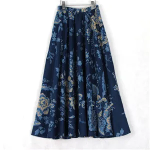 Женские хлопковые юбки Повседневная Длинная юбка с цветочным принтом лето 2019|women