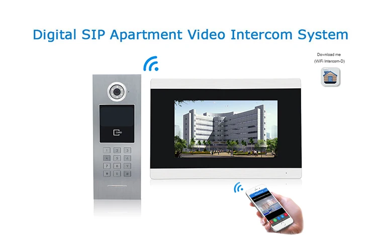 7 ''сенсорный экран wifi видео телефон двери IP дверной звонок Домофон для строительства система контроля доступа Поддержка Пароль/IC карта/iOS Телефон