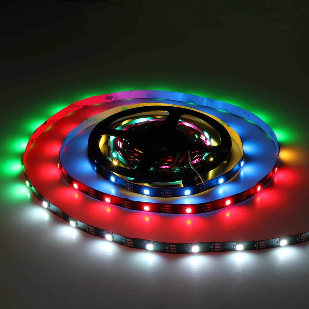 WS2812B Светодиодные ленты индивидуально адресуемых RGB Smart Пиксели полосы 1 м/3 m/5 м DC5V