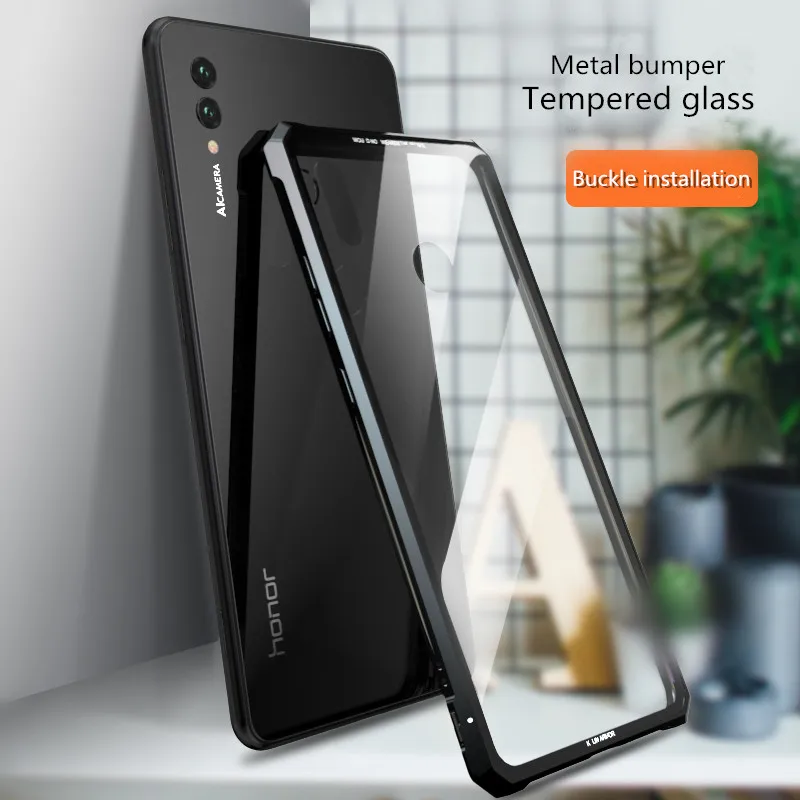 Для HUAWEI Note 10 чехол роскошный новый металлический алюминиевый бампер + 9H