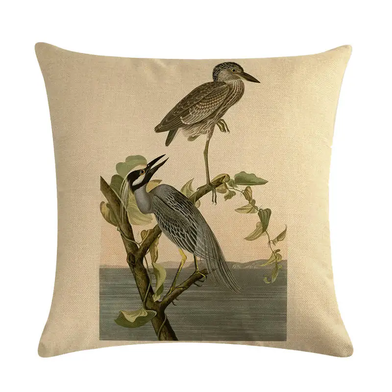 Наволочка для подушки ворона Голубые птицы животные чехол хлопковая льняная