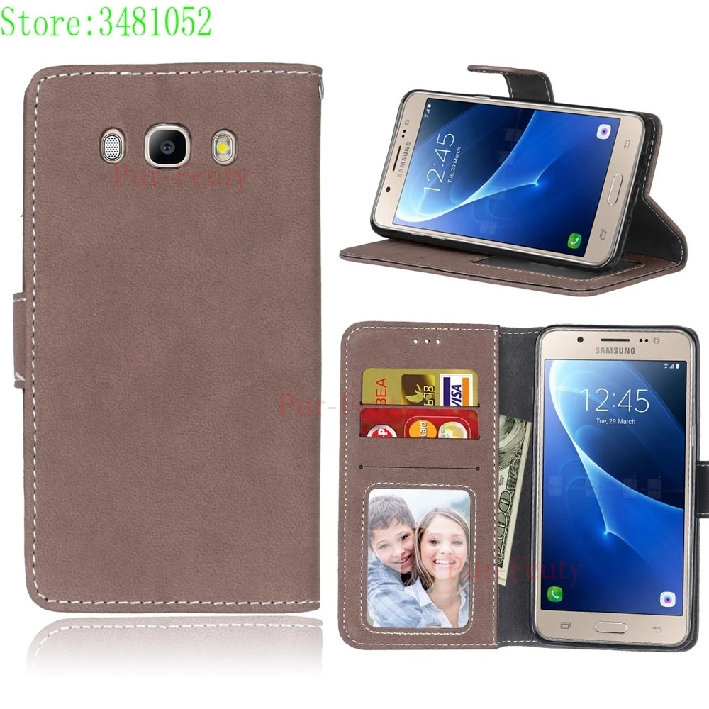 Brown Флип-чехол для телефона для samsung Galaxy J5 J 5 510 J510 J510FN SM-J510H/DS J510H/DS J510F SM-J510F SM-J510FN чехол кожаный чехол - Цвет: Brown