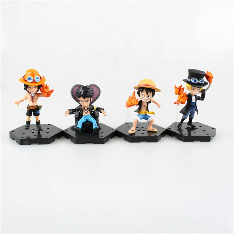 Shanycore Аниме ONE PIECE New World Ace Luffy Law Sabo 4 шт./компл. 8 см Фигурки из ПВХ onepiece игрушки кукла