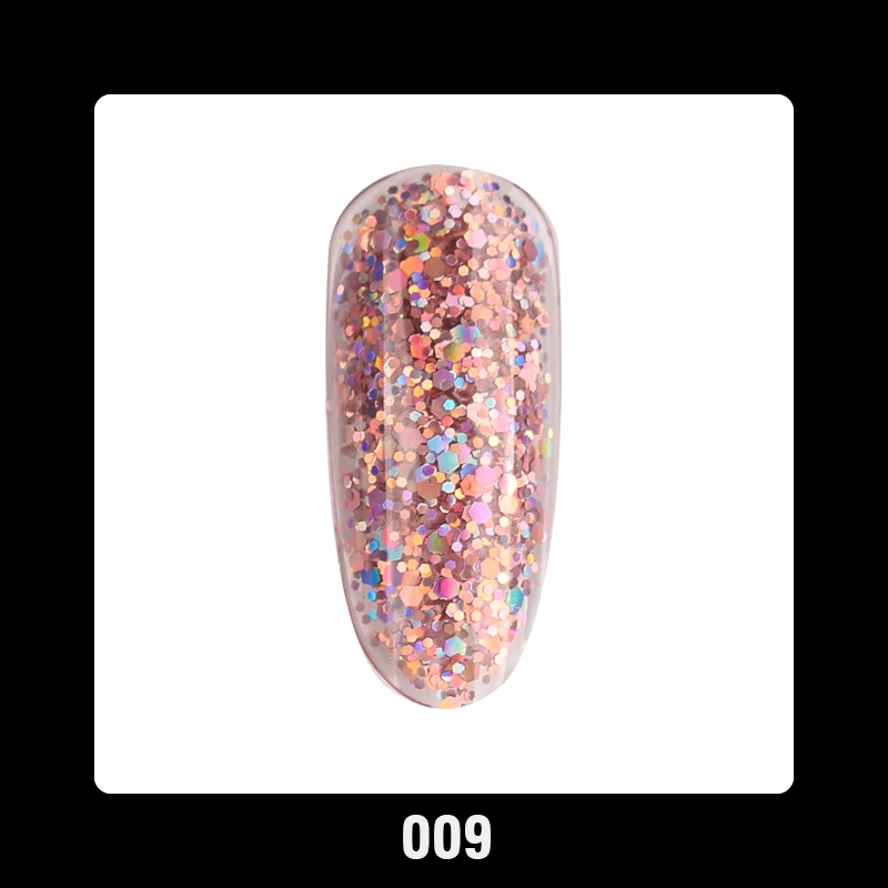 009 Beautilux 1 шт. ослепительный сверкающий Радужный Гель-лак для ногтей Soak Off УФ; светодиоды; ногти АРТ блеск Bling розовое золото серебро Гель-лак 10 г - Цвет: 009
