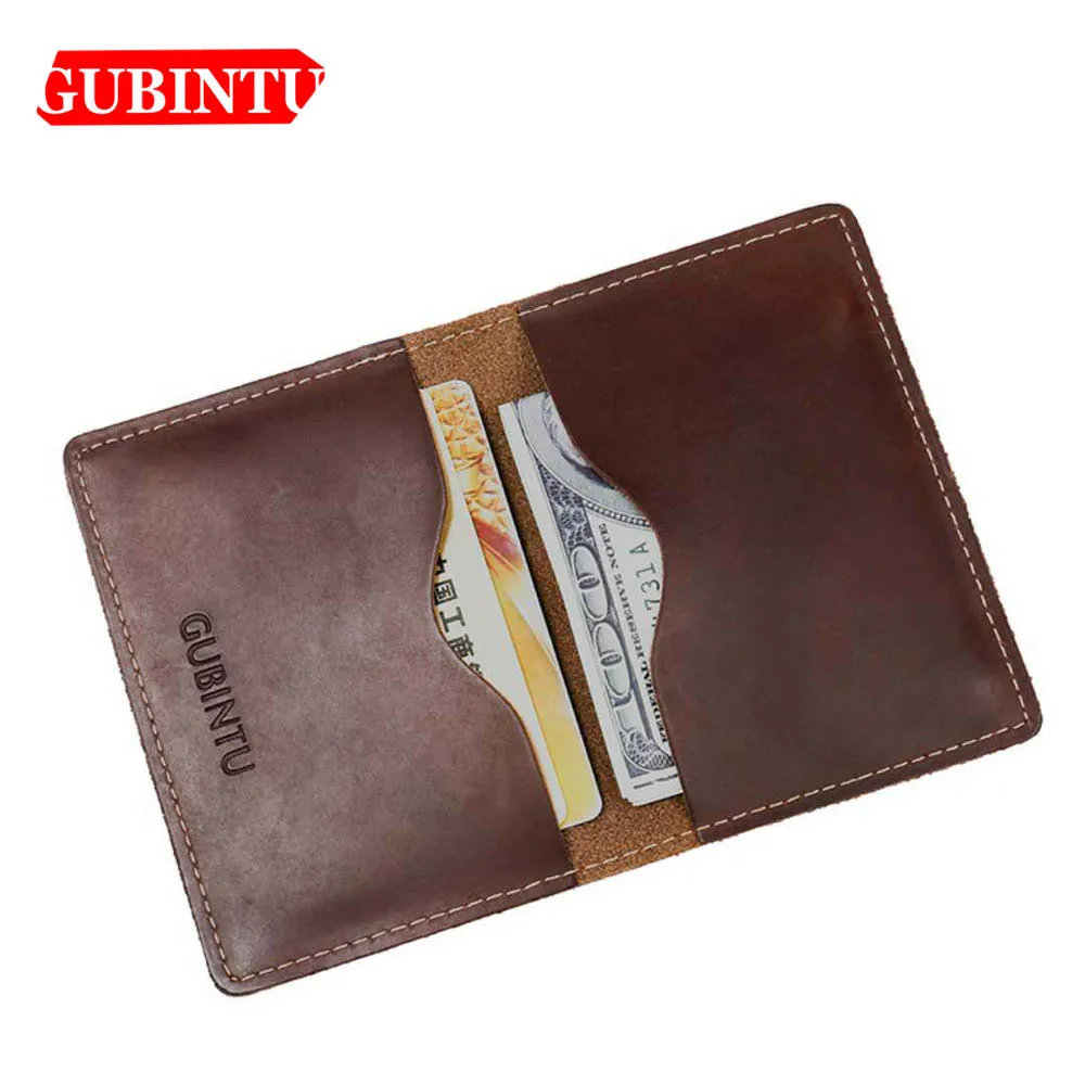 Gubintu Geniune кожаные мужские кошельки повседневные Высококачественные Passcard
