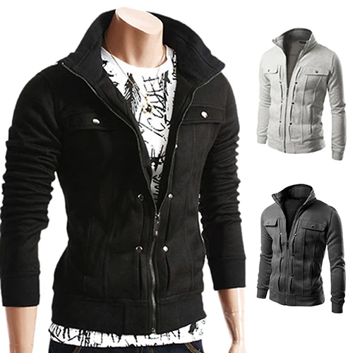 Товары! Мужской спортивный костюм с воротником стойкой на молнии Повседневная