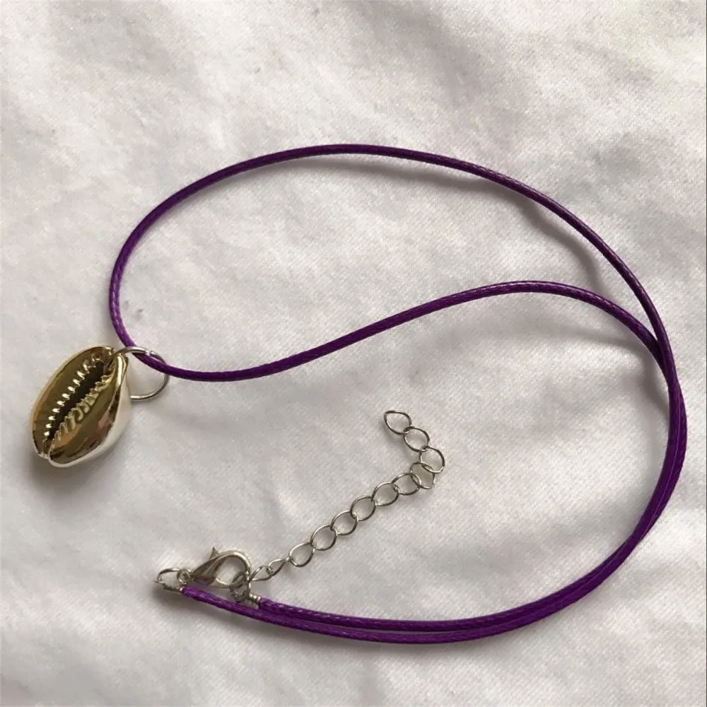 Харадзюку бохо уличный шик простой вид Cowrie море золото натуральный корпус колье