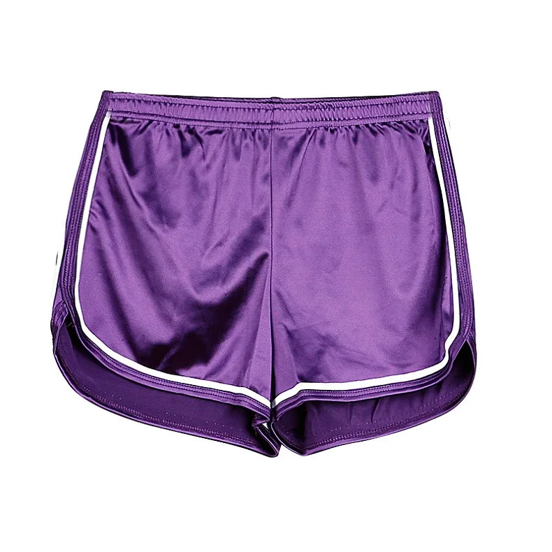 Purple Новые женские блестящие шорты летние шелковые тонкие пляжные повседневные привлекательные супер шорты - Цвет: Purple