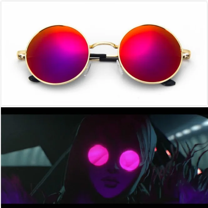 Очки LOL S8 K/DA Group Evelynn фиолетовые и красные солнцезащитные очки для косплея