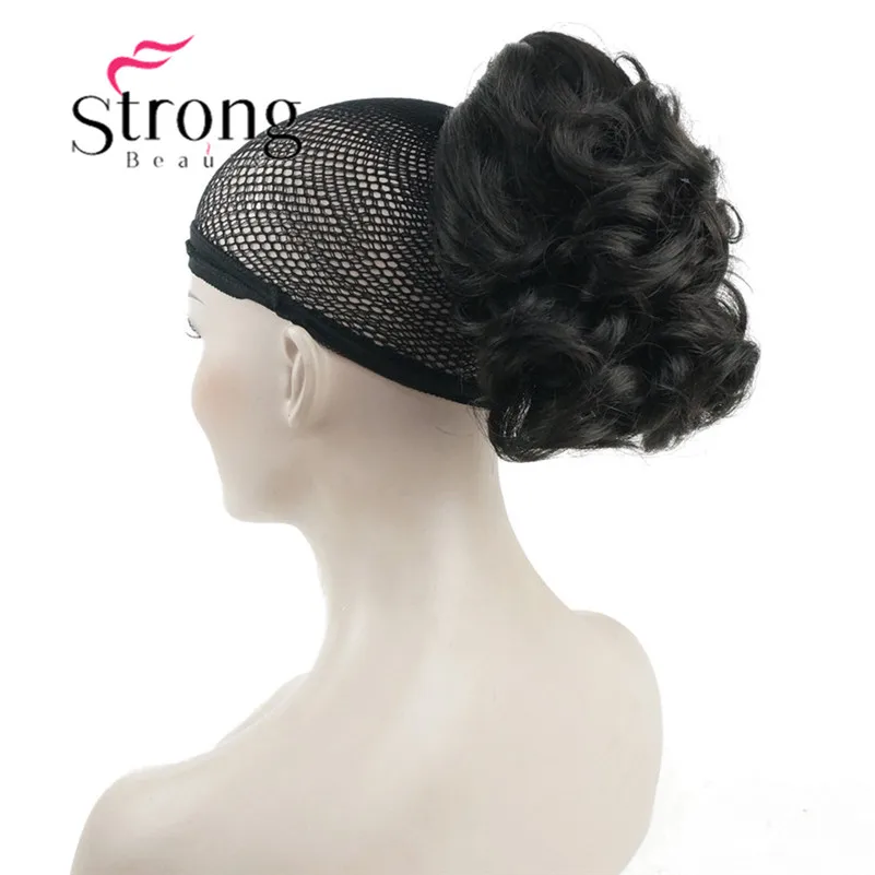 StrongBeauty короткий кудрявый зажим в Коготь Конский хвост наращивание волос синтетические волосы кусок 80 г с челюстью/коготь клип