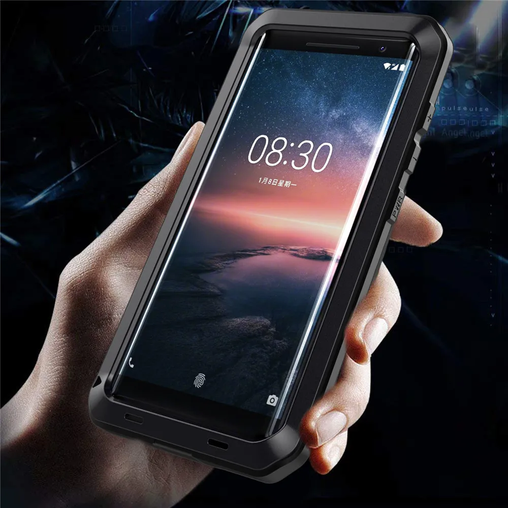 360 полная защита ударопрочный чехол для Nokia 8 Sirocco 5 дюйма сверхпрочный Алюминиевый