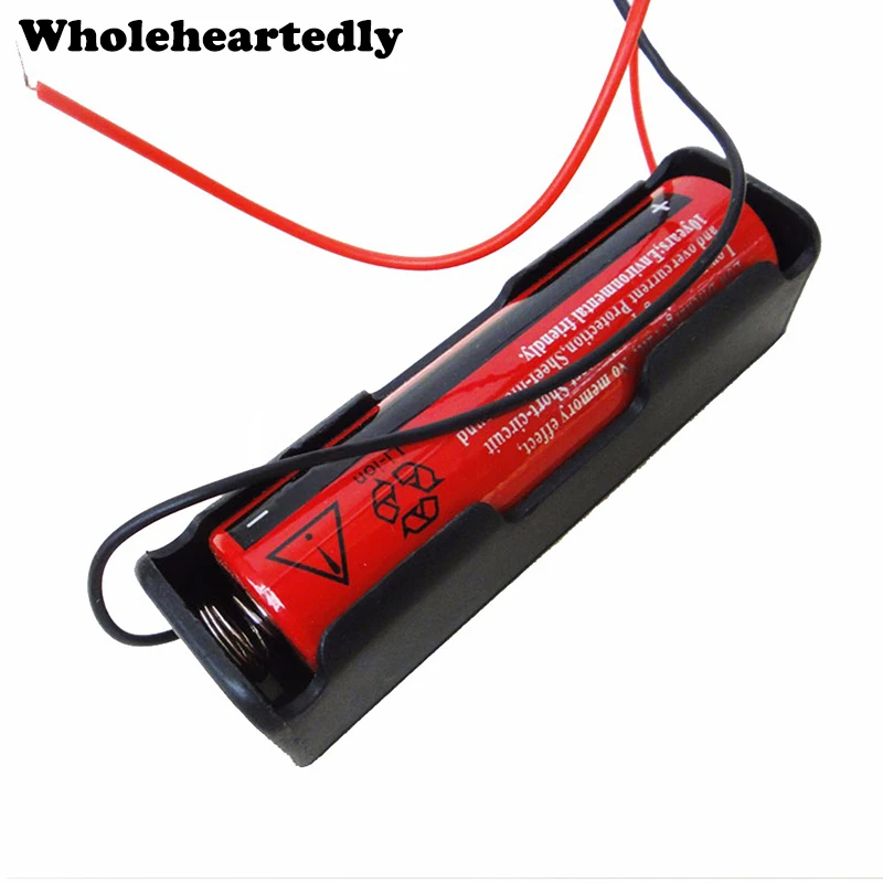 

High Quality Hot Black 1 pcs 18650 Battery Case Holder Storage Box 3.7V With Wire Leads for 18650 Batteries