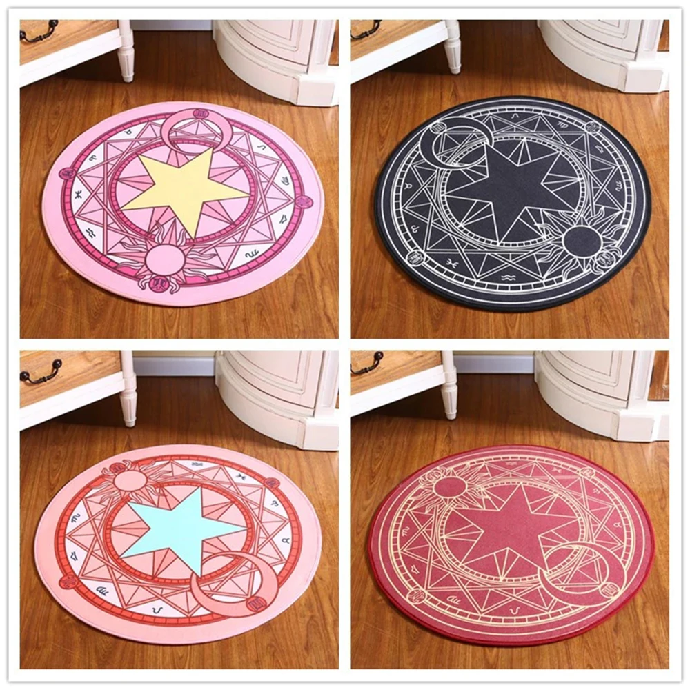 Детский ковер в детскую мультяшную Магия сакуры круглый коврик игровой
