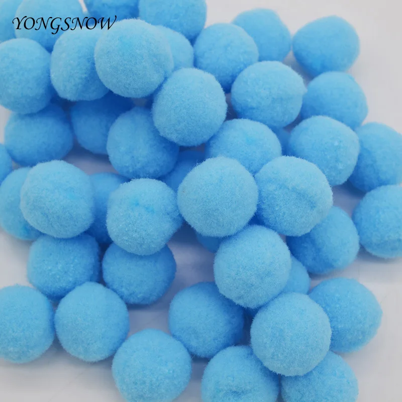sky blue 100 шт помпон 15 20 мм Разноцветные мягкие шарики-Помпоны меховой плюшевый шар Сделай Сам ручной работы свадебные украшения для дома вечерние принадлежности - Цвет: sky blue