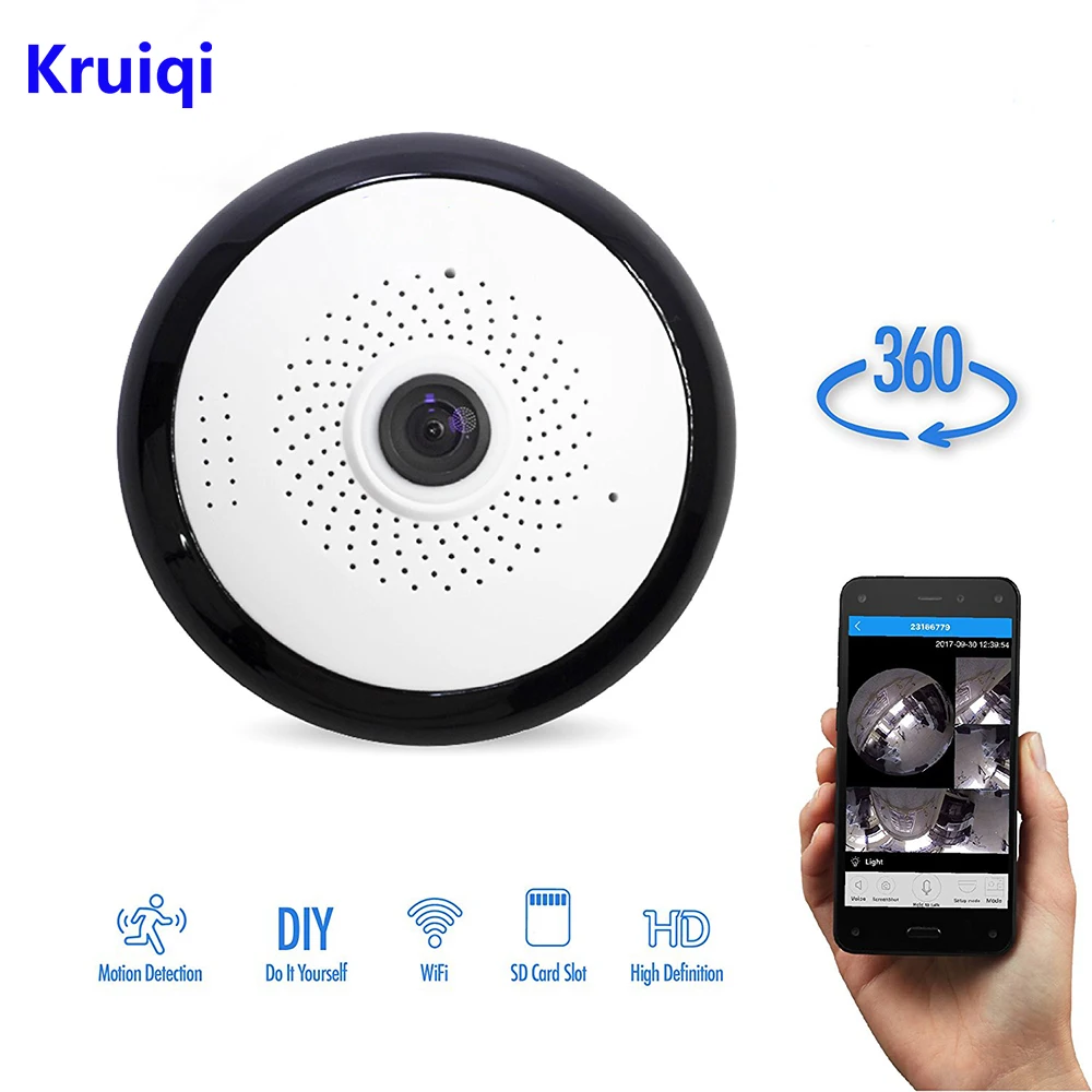 

Wi-Fi IP-камера видеонаблюдения Kruiqi, 960P HD, беспроводная комнатная камера видеонаблюдения с ночным видением, 2,4 ГГц, домашние камеры видеонаблюд...
