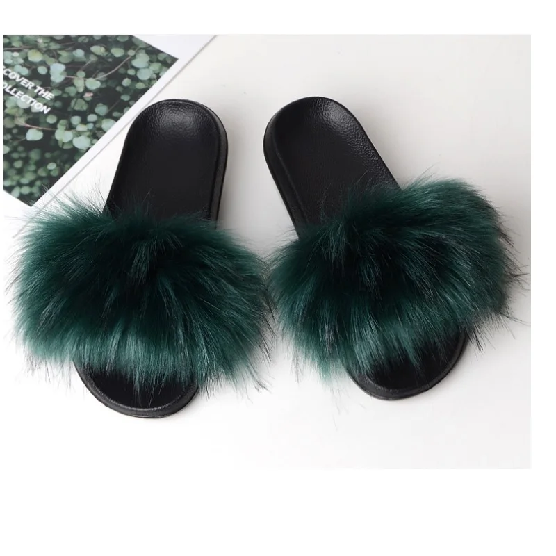 Новые женские меховые тапочки модные летние зимние стильные шлепанцы мягкие