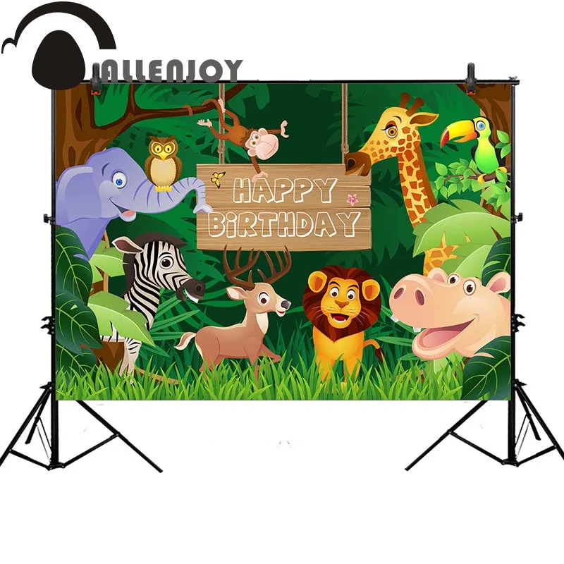 

Allenjoy фон для фотосъемки животных Лес мультфильм день рождения Обезьяна оригинальный дизайн фотостудия новорожденный