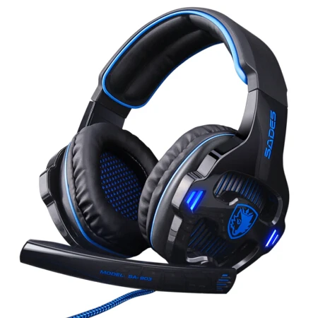 SADES SA 903 Игровые наушники 7 1 Наушники с USB для ПК глубокий бас со светодиодным