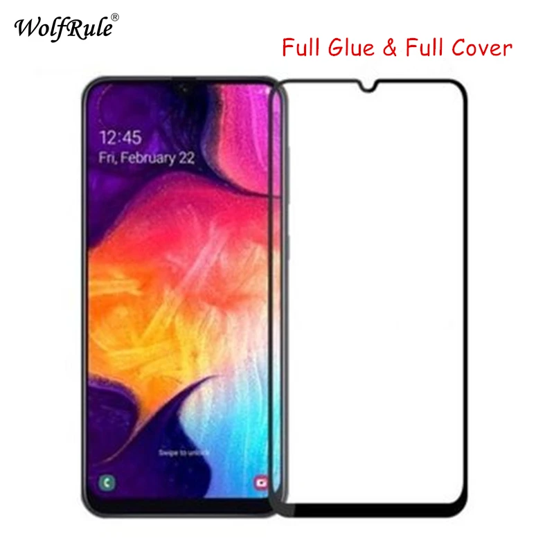 2 шт ЖК-экран протектор для Samsung Galaxy A50 Полный Клей закаленное стекло полное