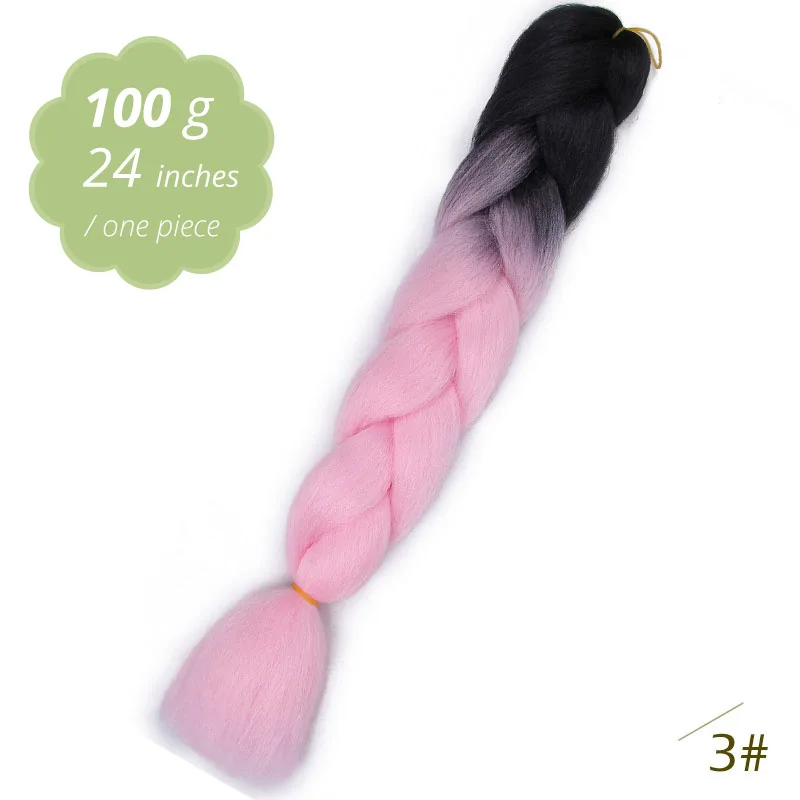 3 AISI BEAUTY Crochet Braids Synthetic Hair Jumbo Braiding Hair 100g/Pack Pink Grey Twists Braids Hair Extensions - Цвет: 3