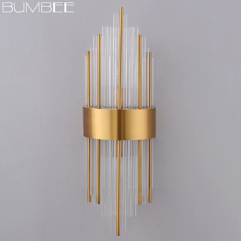 Постмодерн Хрустальный роскошный настенный светильник простое украшение для