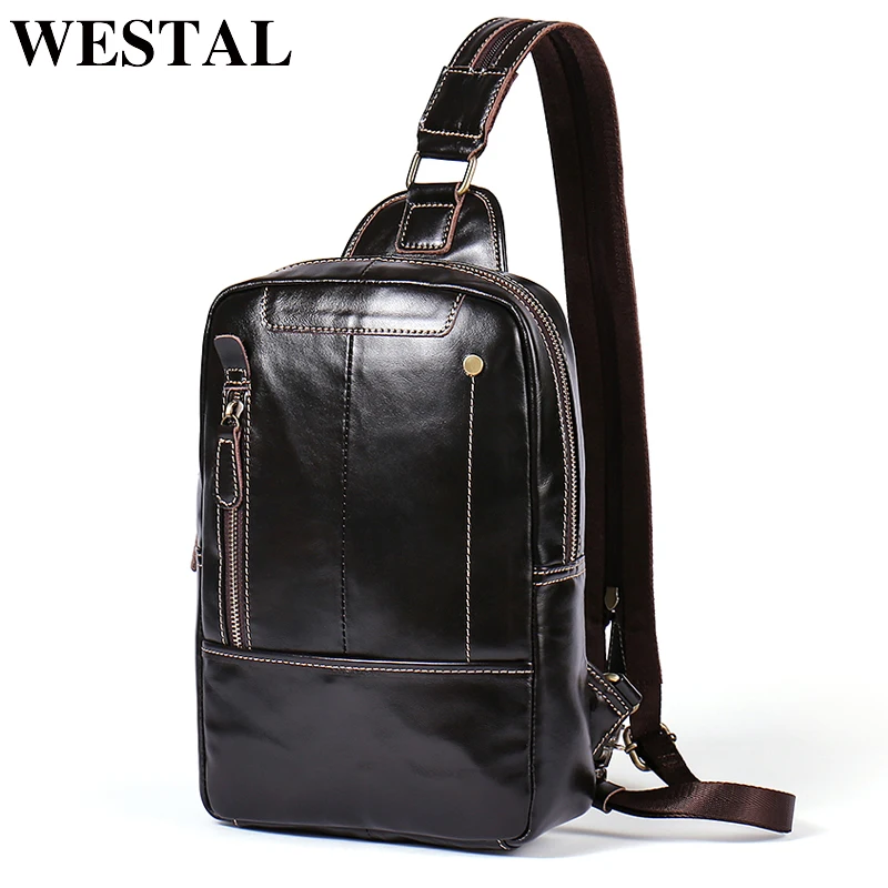 WESTAL Высокое качество Натуральная кожа Для мужчин повседневная сумка из