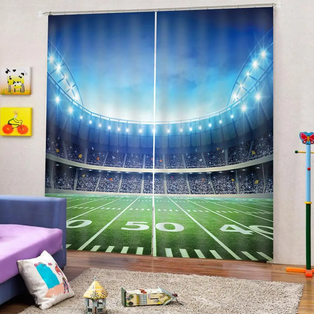 european Bedroom kids room Customize curtains Sports stadium home and garden top seller 3D | Дом и сад