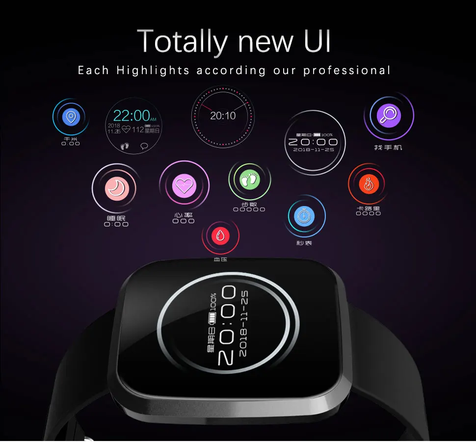 

Robotsky L18 Smart Watch Waterproof Message call reminder Smartwatch men Fashion Fitness Tracker Heart Rate Blood Pressure watch