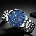 Часы наручные CRRJU мужские Кварцевые полностью стальные, брендовые Роскошные спортивные водонепроницаемые с хронографом в стиле милитари для кемпинга