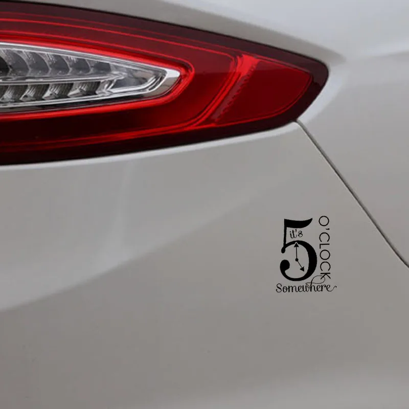 YJZT 11.1CM*14.1CM Car Sticker Vinyl Decal it's 5 OɼLOCK Somewhere Black/Silver C3-1122 | Автомобили и мотоциклы