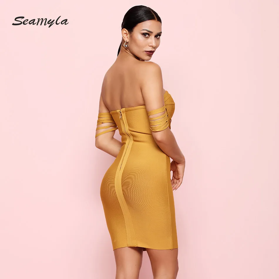 Seamyla летнее Бандажное платье Vestidos 2019 Соблазнительные элитные выходные платья