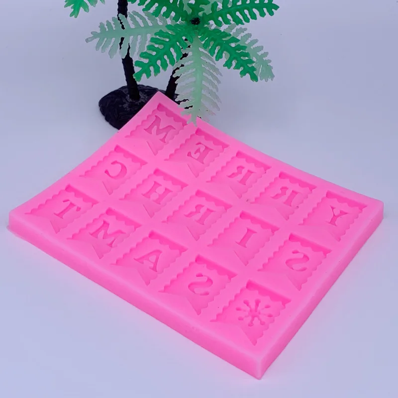 2 шт Рождественский баннер с надписью силиконовая форма для выпечки тортов|Формы