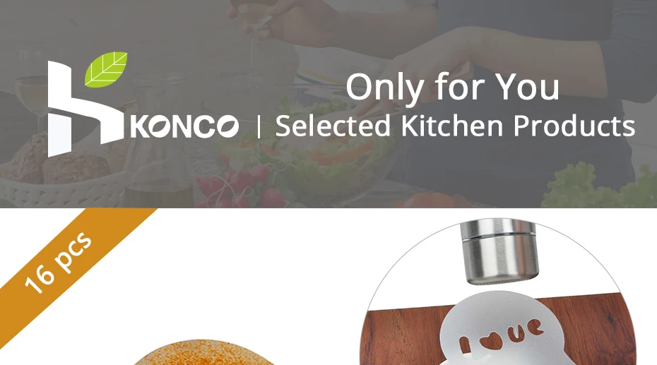 KONCO 16 шт. кофе трафарет кафе бариста инструменты латте искусство чайник капучино кофе аксессуары