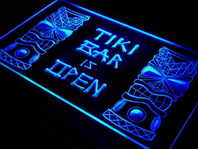 I573 Tiki Bar открытая маска Дисплей NR светодиодные неосветодиодный световые