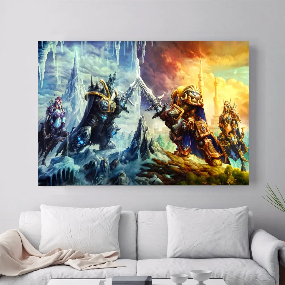 World Of Warcraft акварельная картина на холсте Печать плакаты на стену, изображения для гостиной домашний декорация декор для стен без рамки
