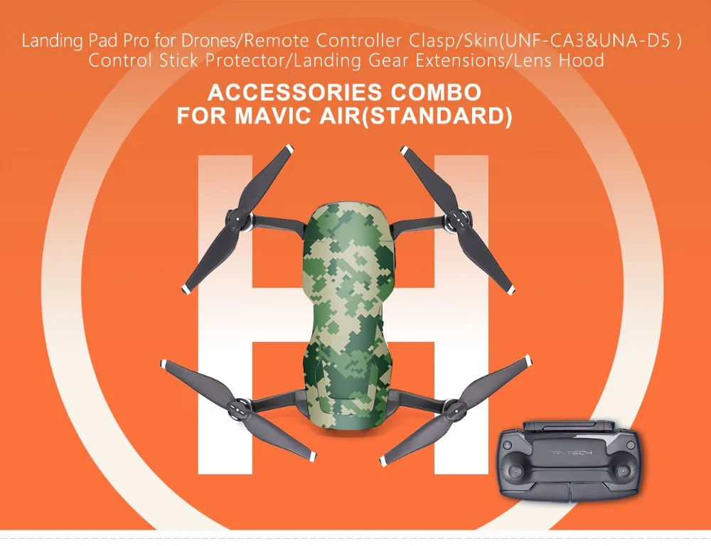 PGYTECH DJI Mavic Air standard Аксессуары комбинированная посадка раздвижение амортизатора шасси бленда посадочная площадка Дрон стикер тела для MAVIC AIR