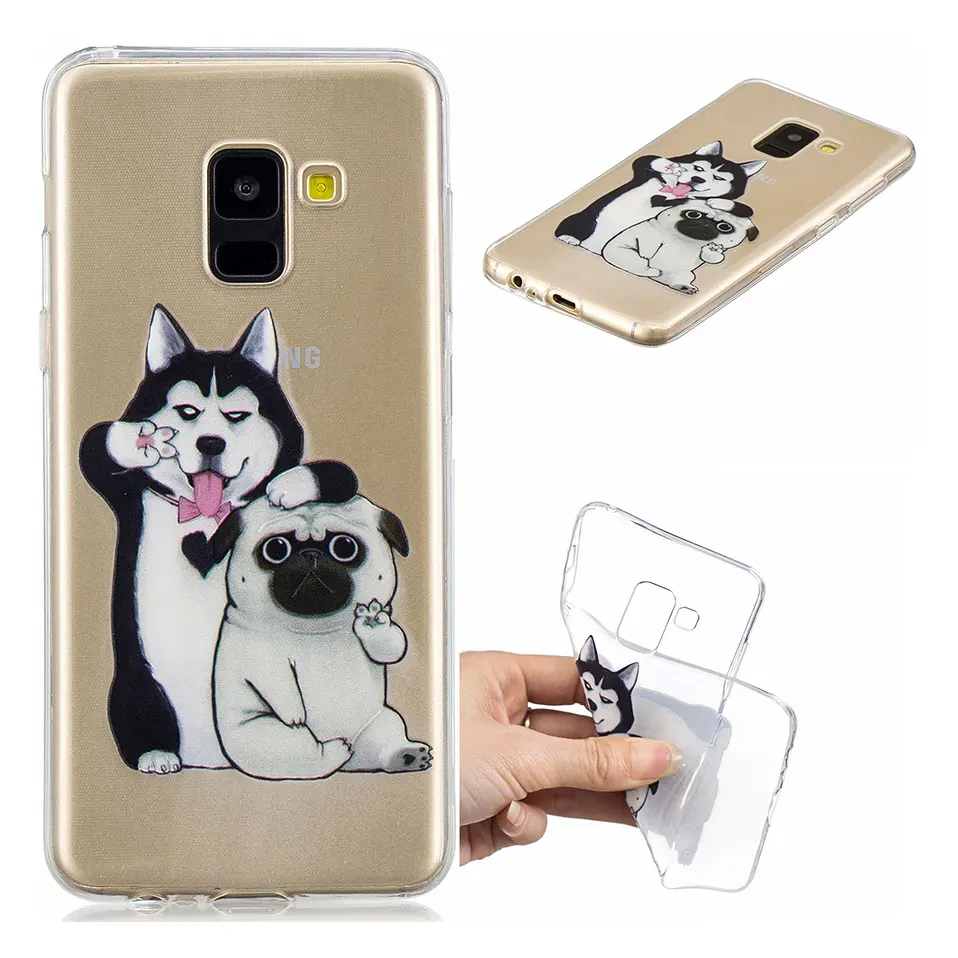 Phone Cases For Samsung S8 S9 Plus Back Case Funda Galaxy A6 A9 A8 2018 Cute Cat Cartoon Covers Note 9 Coque Housing |