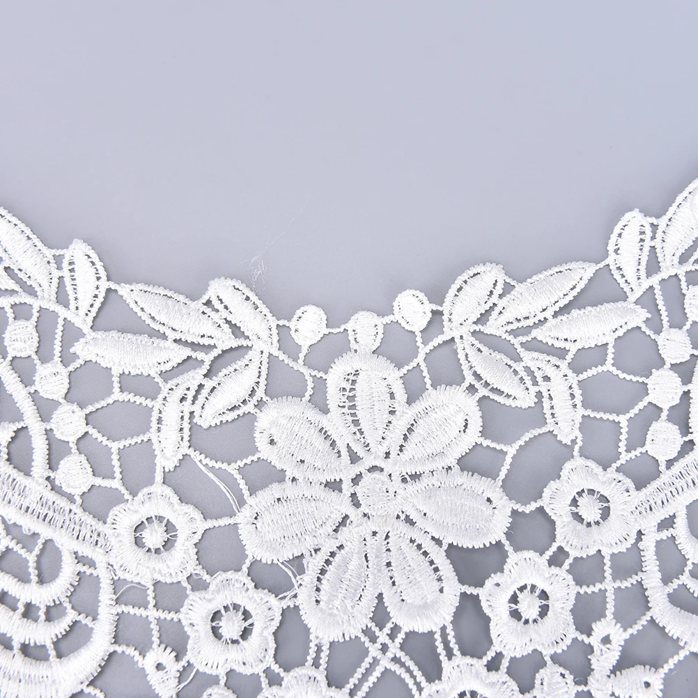 Новая мода белый вышитый воротник кружева Полые Цветы Кружева декольте