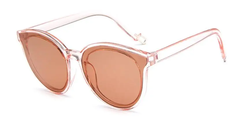 Pink Модные женские солнцезащитные очки "кошачий глаз", брендовые, дизайнерские, цветные, океанские линзы, женские, круглые, зеркальные, солнцезащитные очки, Feamle Gafas UV400 - Цвет линз: Pink