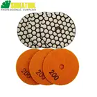 SHDIATOOL 6 шт. 80 мм # 200 Алмазные полировальные диски для сухой полировки 3-дюймовые шлифовальные диски Гранит Мрамор Керамика Смола Связка Гибкий шлифовальный диск